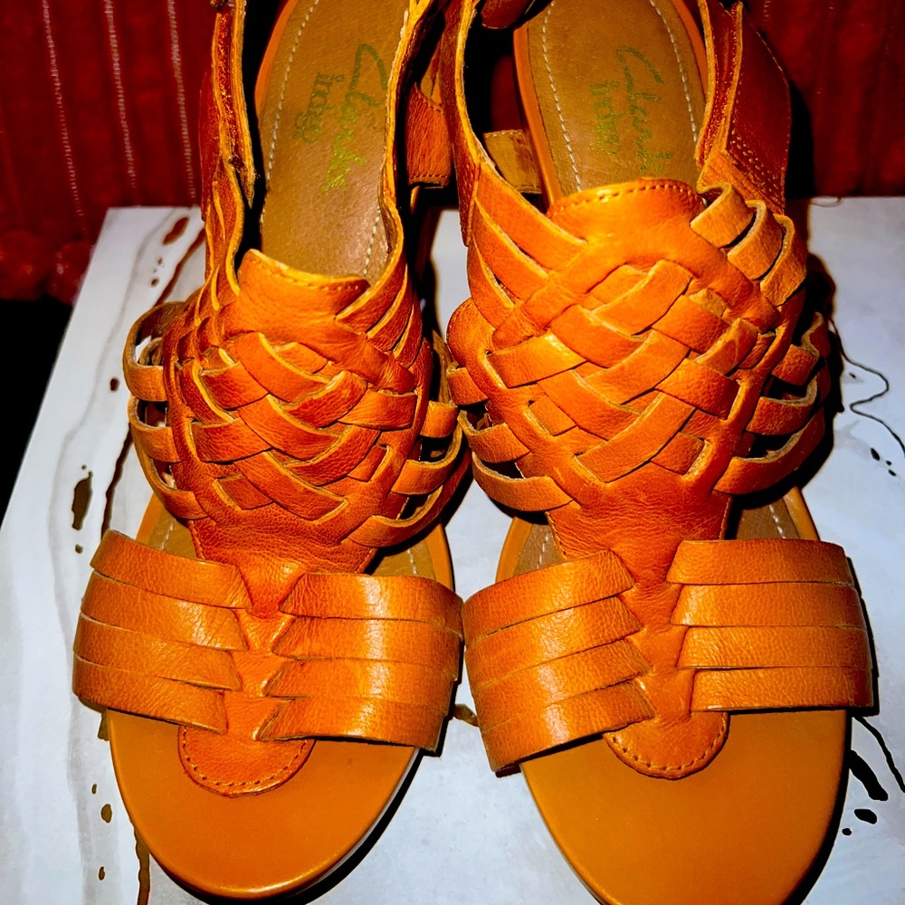 Clarks Block Heel Sandals Sz 7.5 - Picture 3 of 4